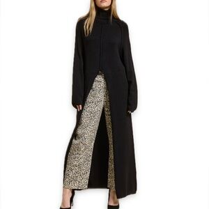 Boutique Black Longline Open Front Sweater Women’s Size Large